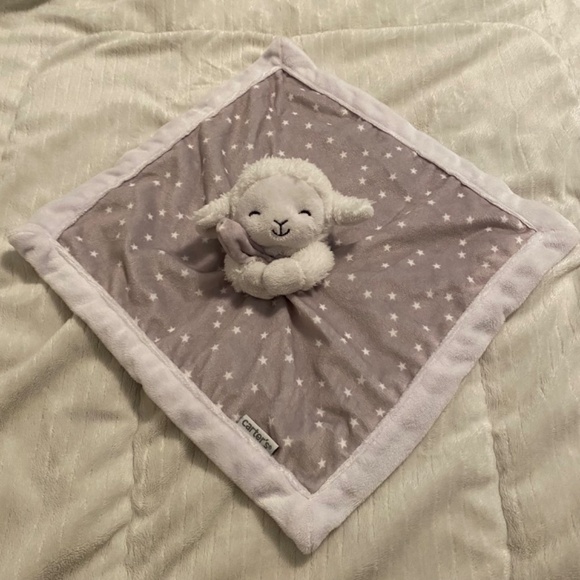 Carter's Lamb Sheep Stars Plush Baby Security Blanket Lovey 2016 - Picture 2 of 3